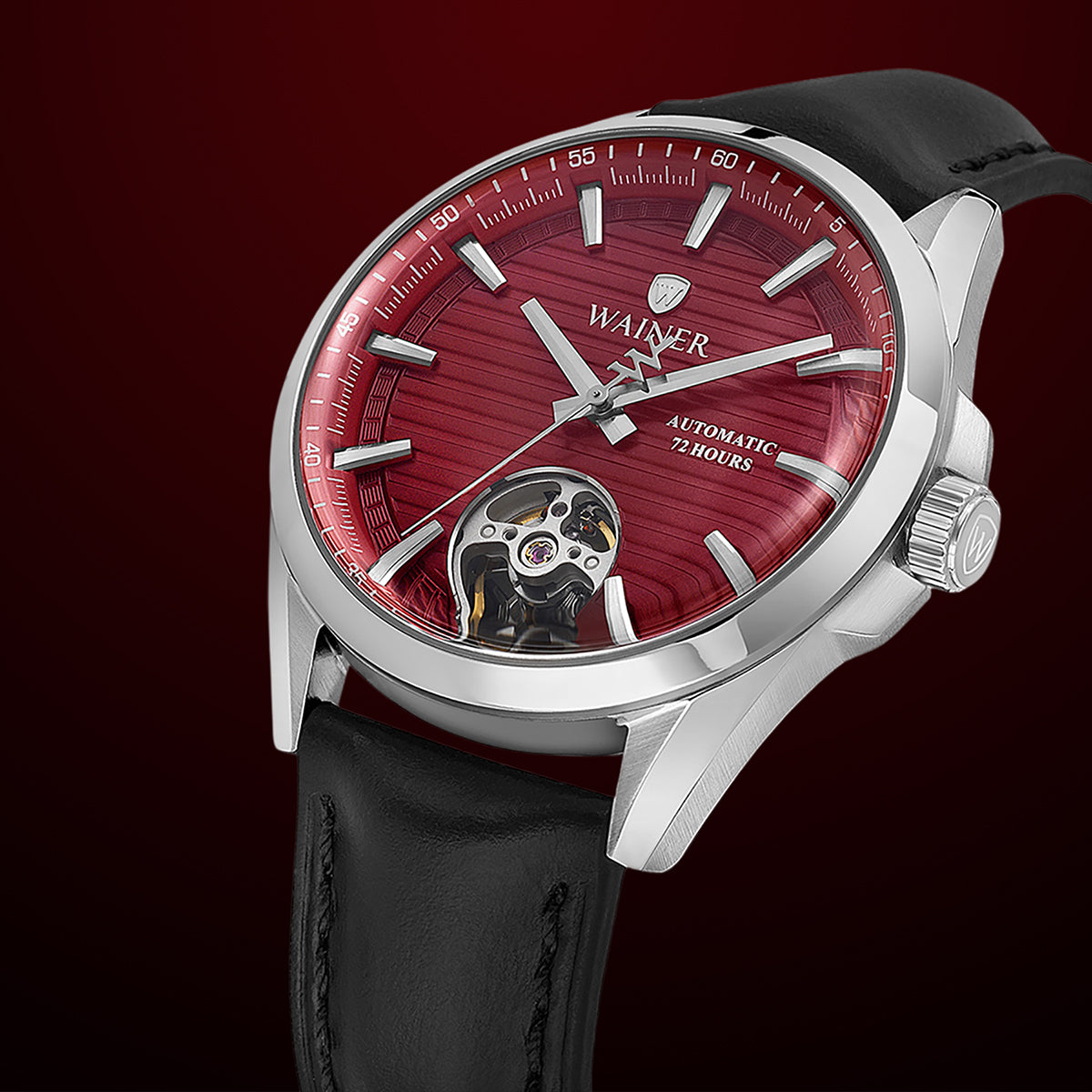 WA.25600-E Silver Çelik Otamatik Erkek Kol Saati | Wainer – Wainer